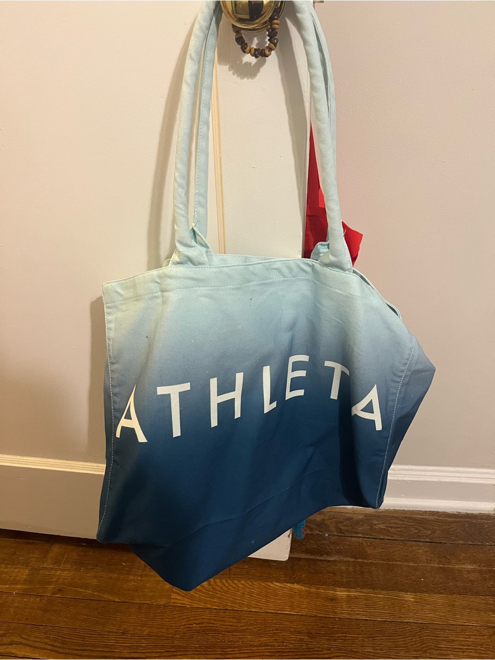 Athleta Ombre Aqua to Navy Canvas Tote